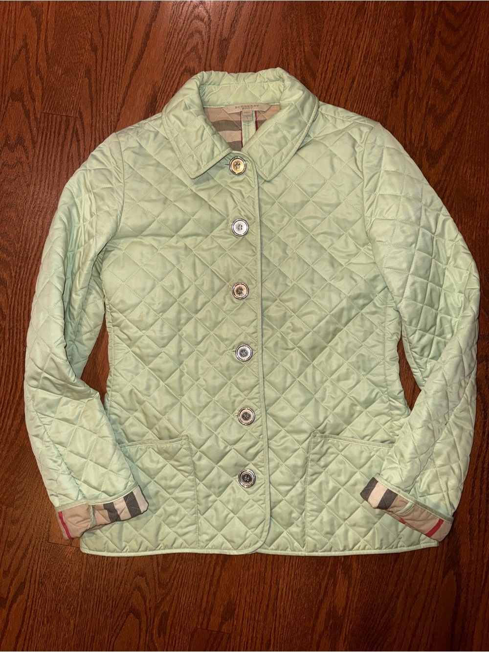 Burberry Quilted Mint Green Kids Jacket